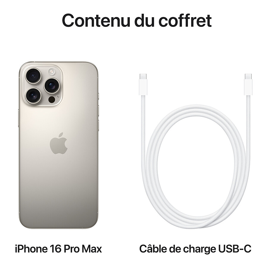 Apple iPhone 16 Pro Max (Titane naturel) - 256 Go