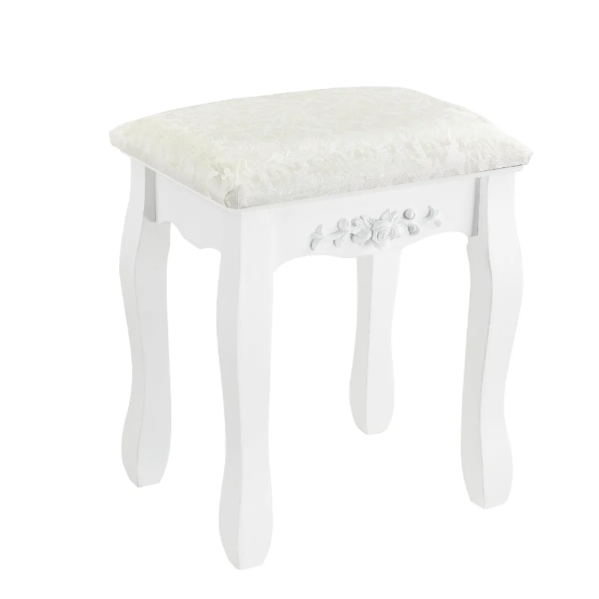 Coiffeuse Helloshop26 avec miroir et tabouret - Blanc