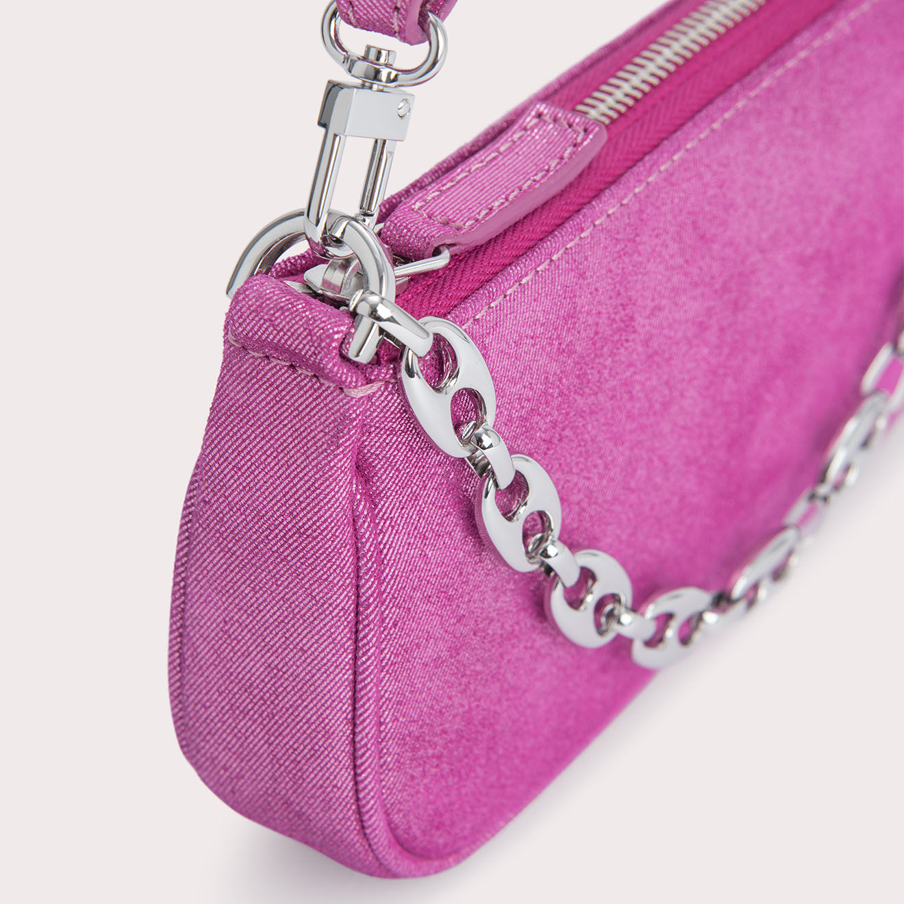 By Far Sac à main en Cuir Mini Rachel fuchsia -  9.5x19x2.5 cm