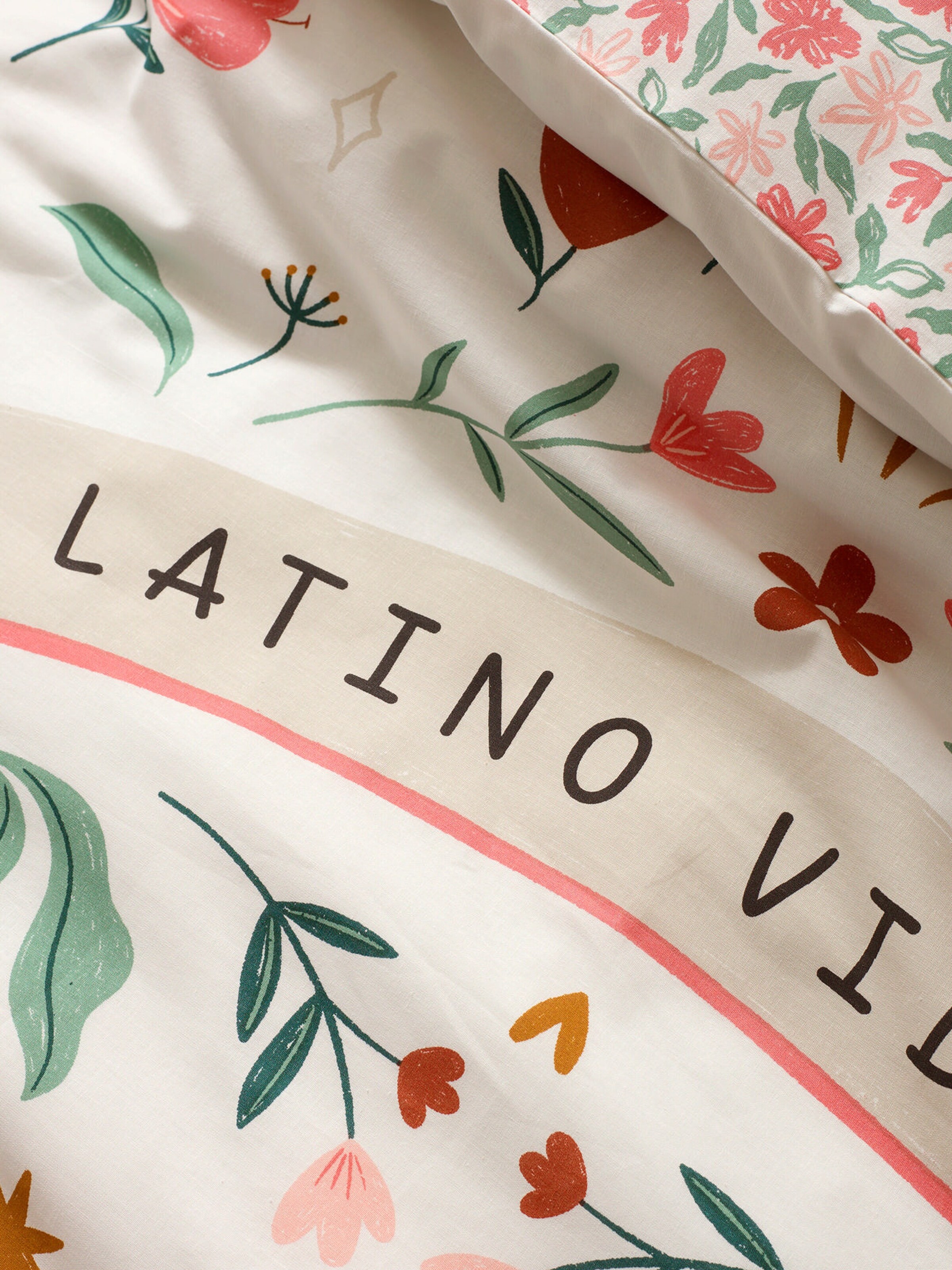 Vertbaudet Kinder Bettwäsche-Set LATINO VIBES mit Recycling-Baumwolle mehrfarbig