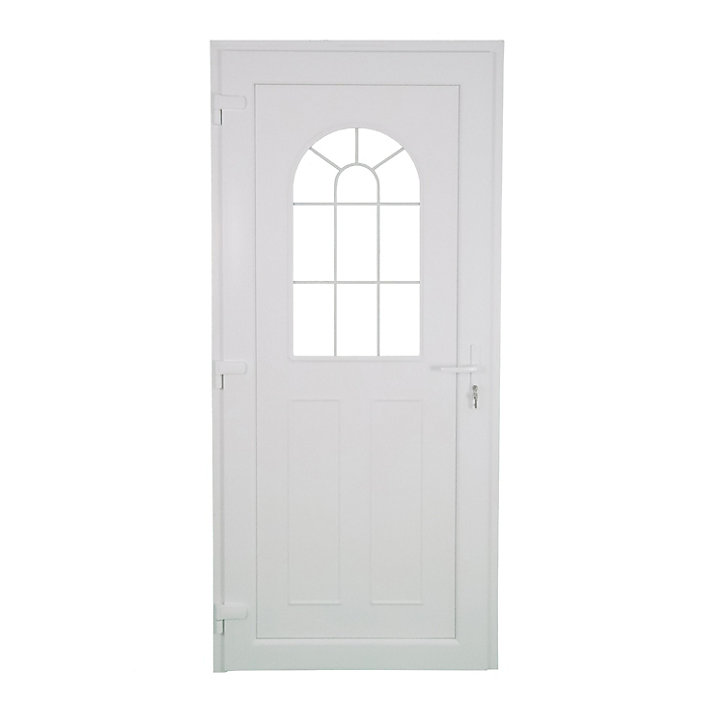 Porte d'entrée FORTIA pvc blanc RAL 9003 Ameglia 97 x h.219 cm poussant droit