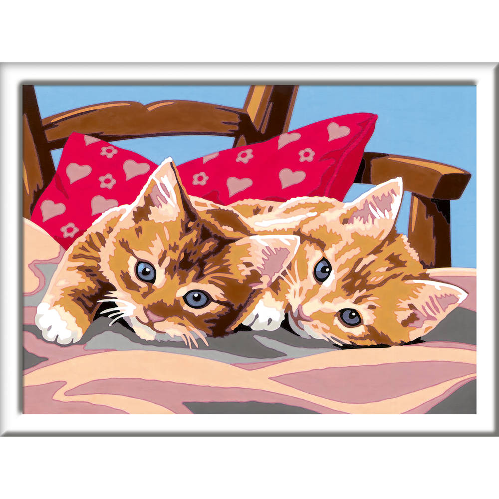 Ravensburger CreArt Schilderen op nummer twee knuffelige katten