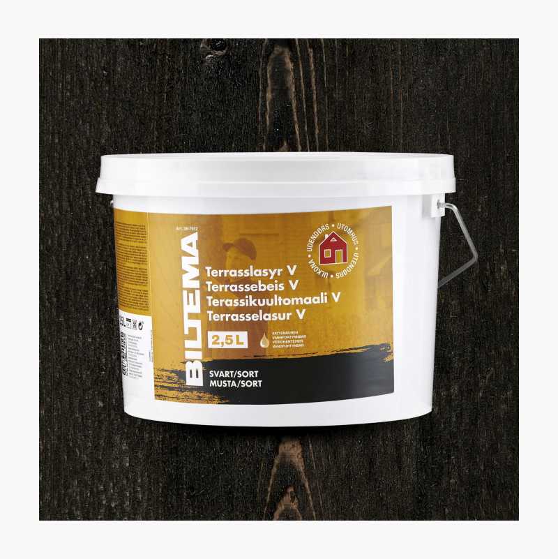 Terrassebeis V, sort, 2,5 liter