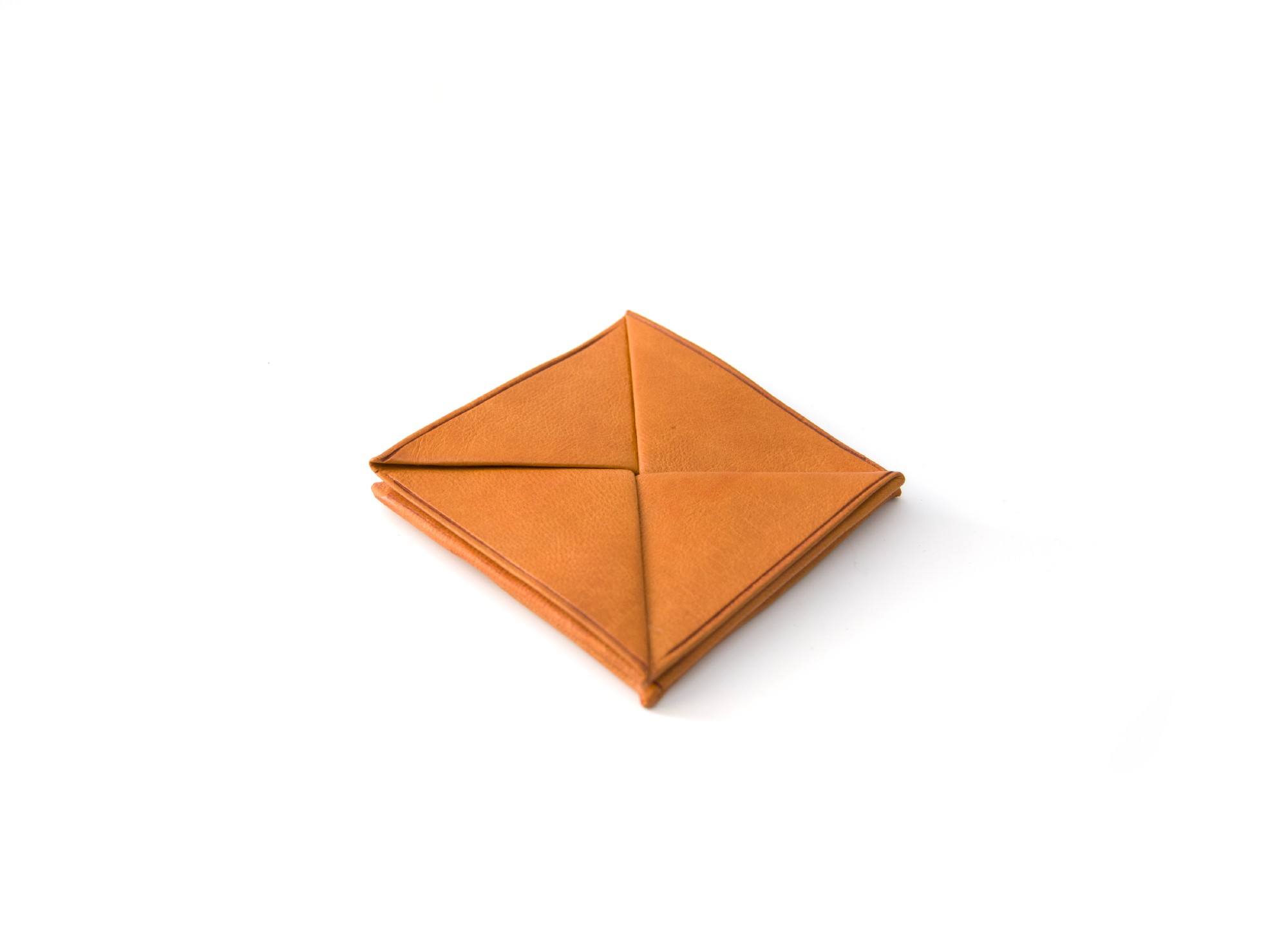 Falt-Münzbörse aus Leder, orange, B 7 cm, T 7 cm, H 7 cm günstig bestellen