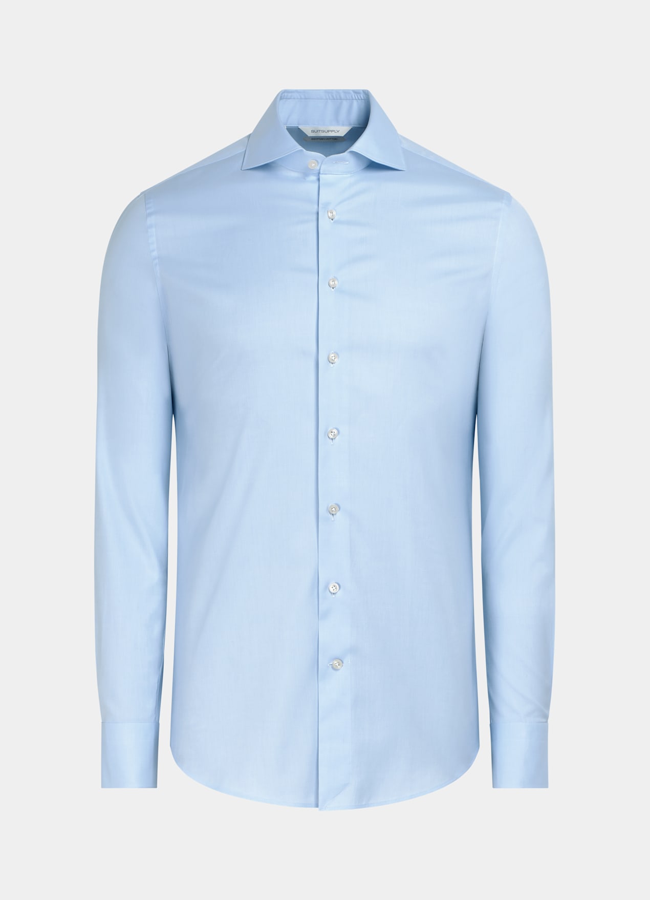 Chemise coupe très ajustée en twill bleu clair