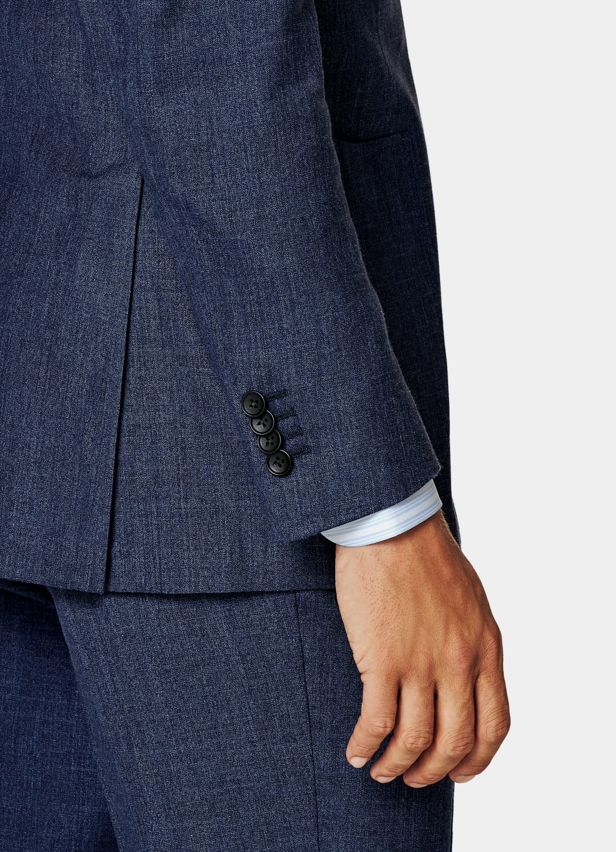 Costume Havana coupe Tailored bleu moyen
