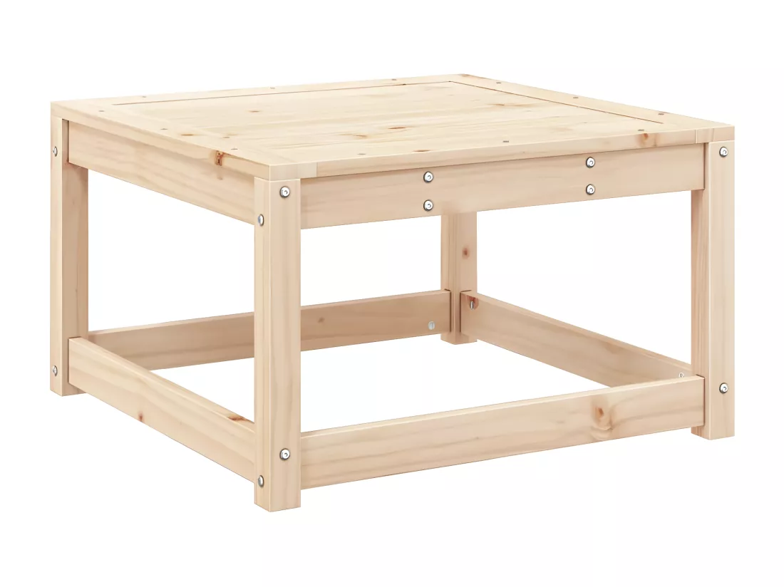 Repose-pied de jardin avec coussins bois de pin massif