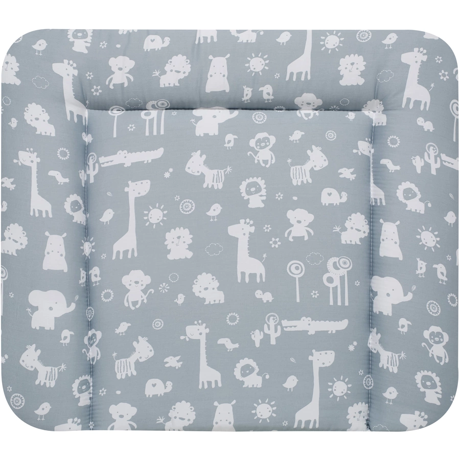 Alvi Wickelauflage Molly Folie Zootiere puderblau 85 x 75 cm