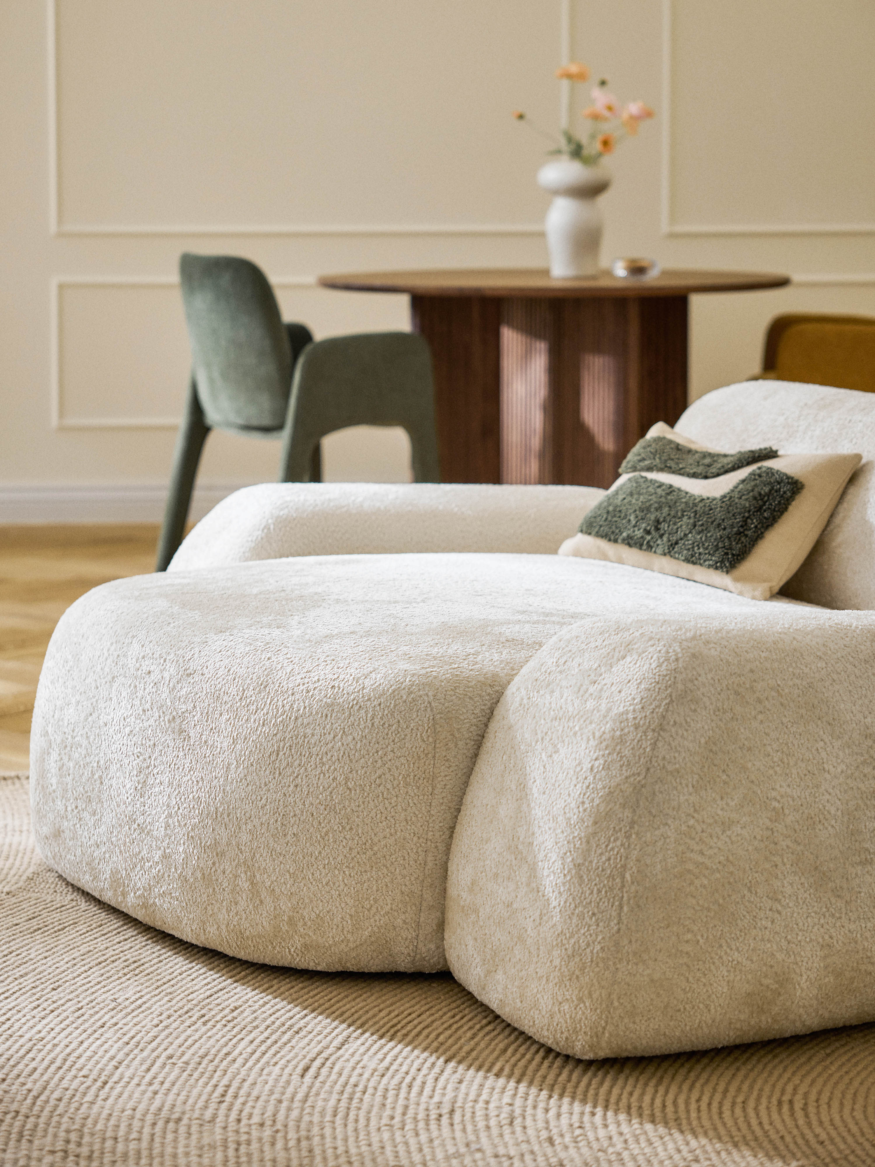 XL teddy bouclé loungestoel Wolke