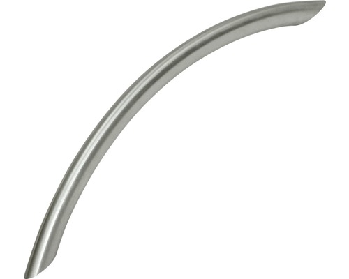 Meubelgreep, segmentboog, geborsteld roestvrij staal, gatafstand 160 mm, L x B x H 185/10/32 mm