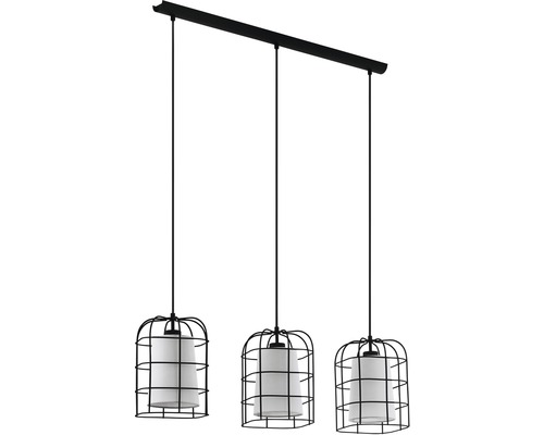 Hanglamp, 3-lichts, HxLxB 110x89x19 cm, zwart/wit