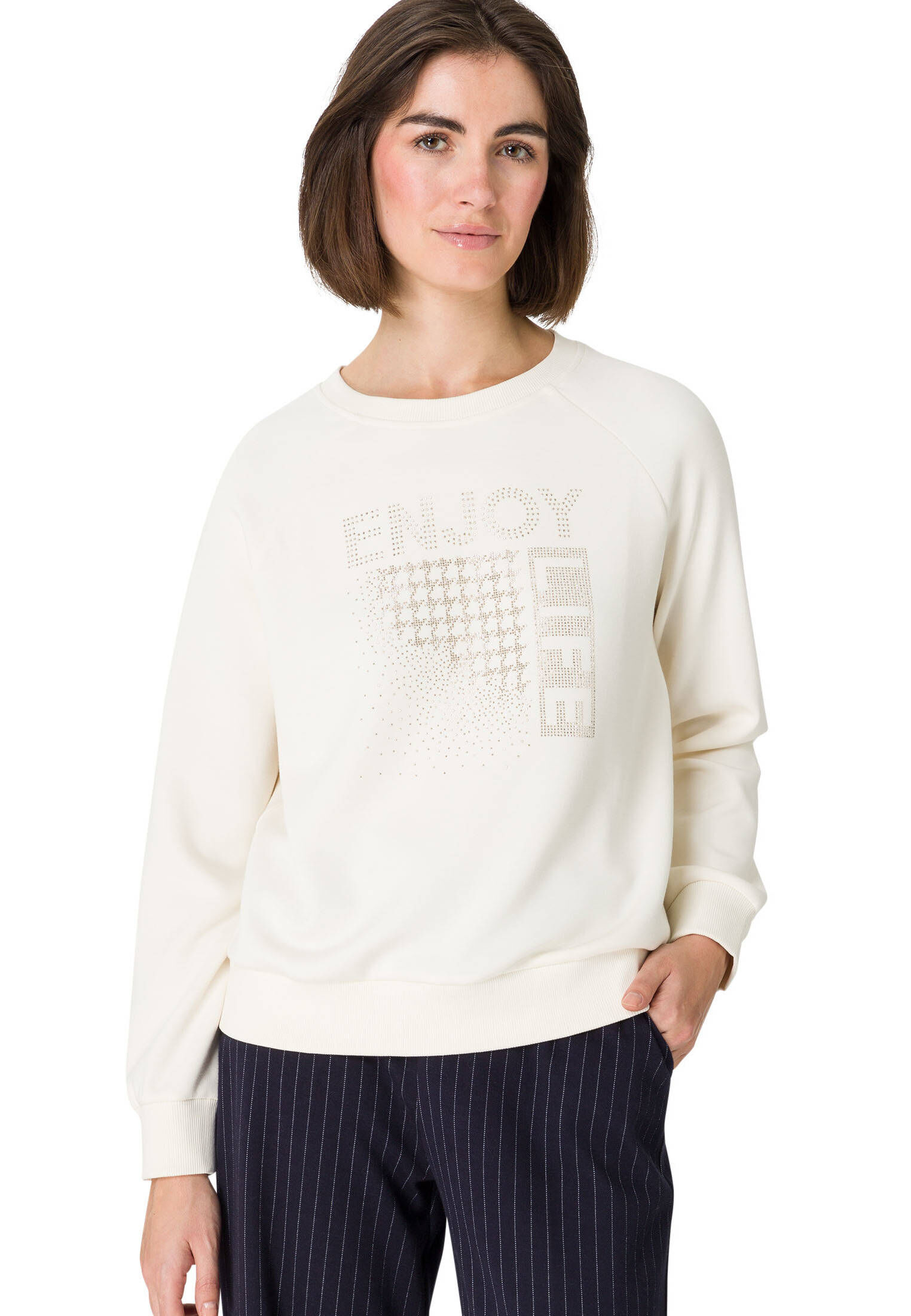 zero| Damen Sweatshirt mit Glitzerprint