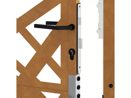 Porte de jardin acier résistant aux intempéries design lumière