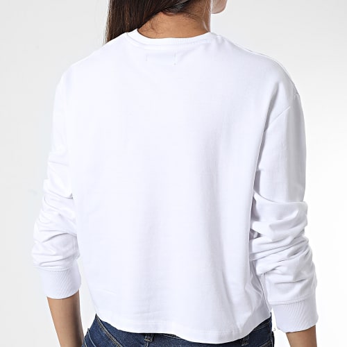 Sweat Crewneck Crop Femme Tina Blanc