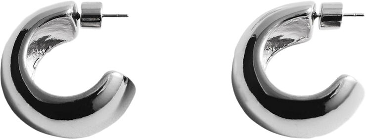 MANGO Volume hoop earrings Silver