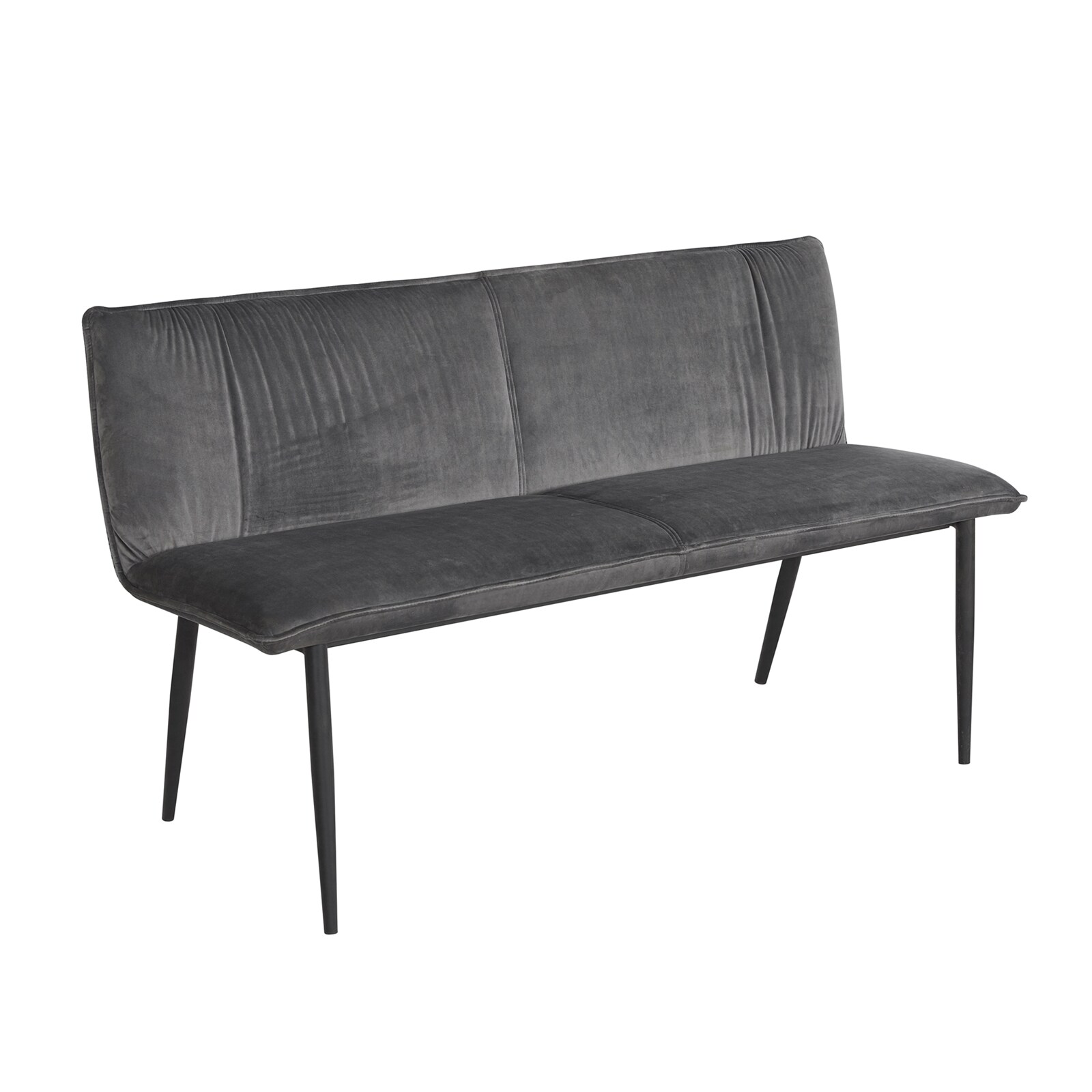 HTI-Living Bank Velvet Grau mit Print auf Rückseite Bangor