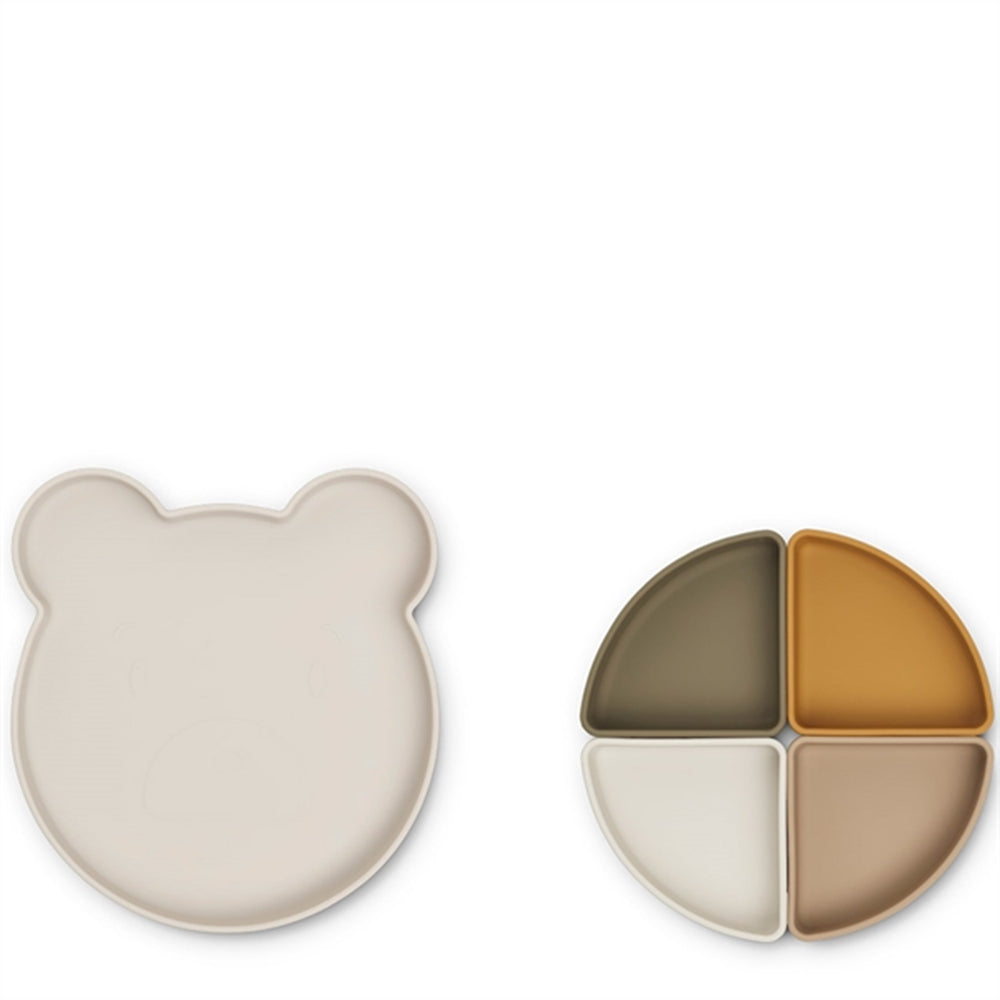 Arne Silikone Opdelt Tallerken Mr Bear Sandy Multi Mix