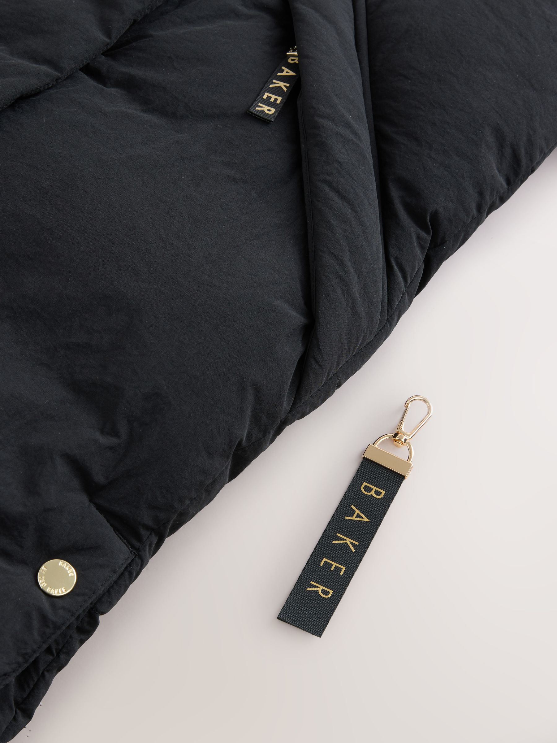 Zwart - Baker by Ted Baker meisjes regenbestendige gewatteerde lange jas