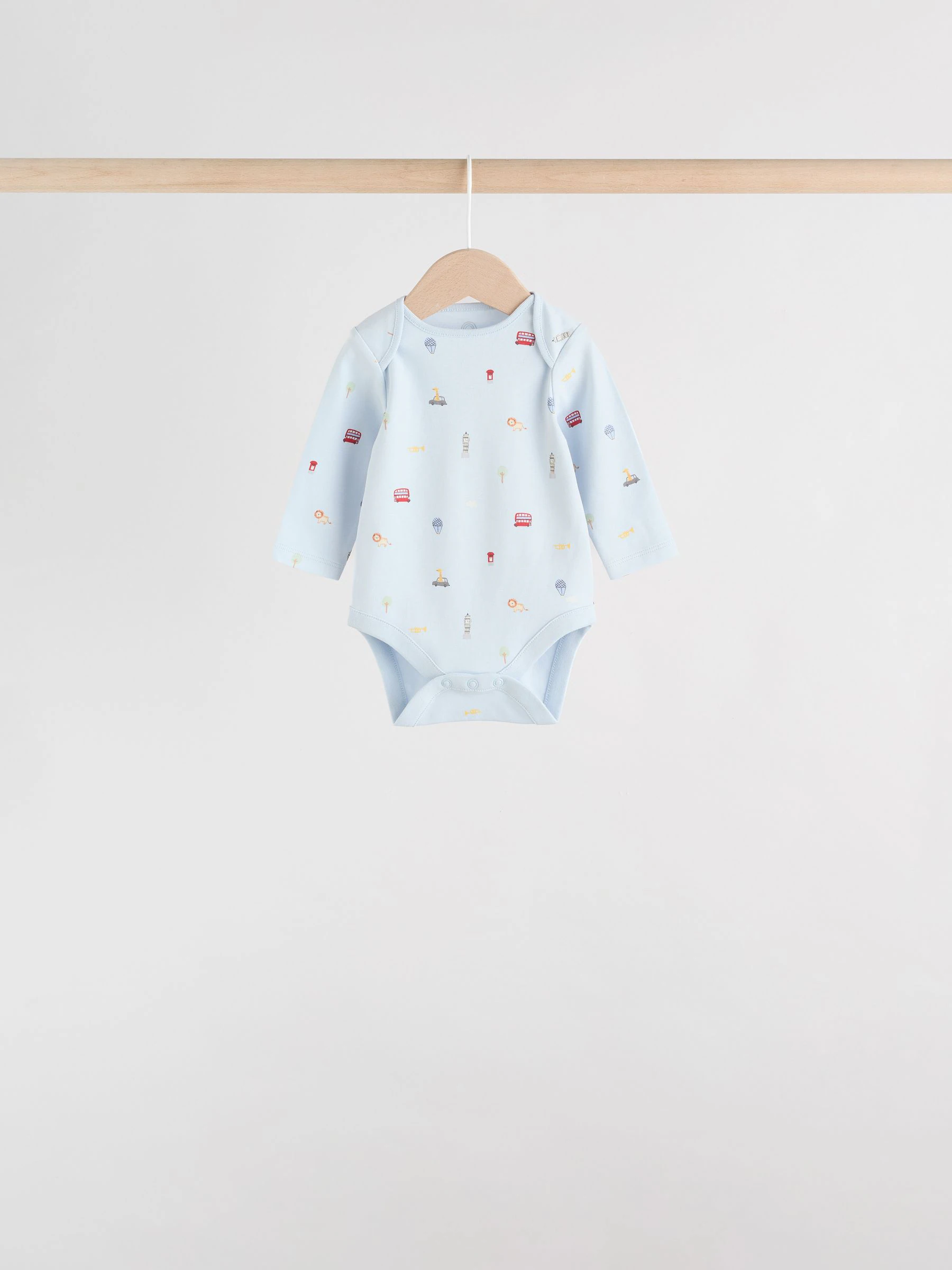 Rood - Baby London Long Sleeve Bodysuits 5 Pack