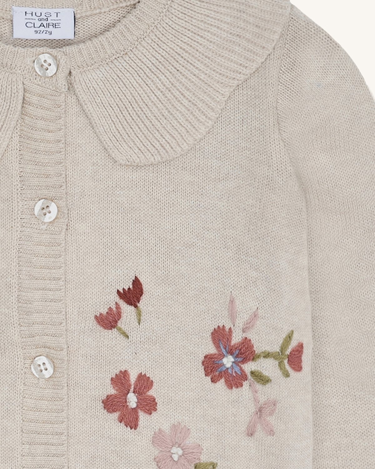 Cardigan – Øko Bomull | 12376 HCCamilia flower emb