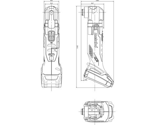 Metabo 18V MT 18 LTX Compacte accu-multitool, zonder accu en lader