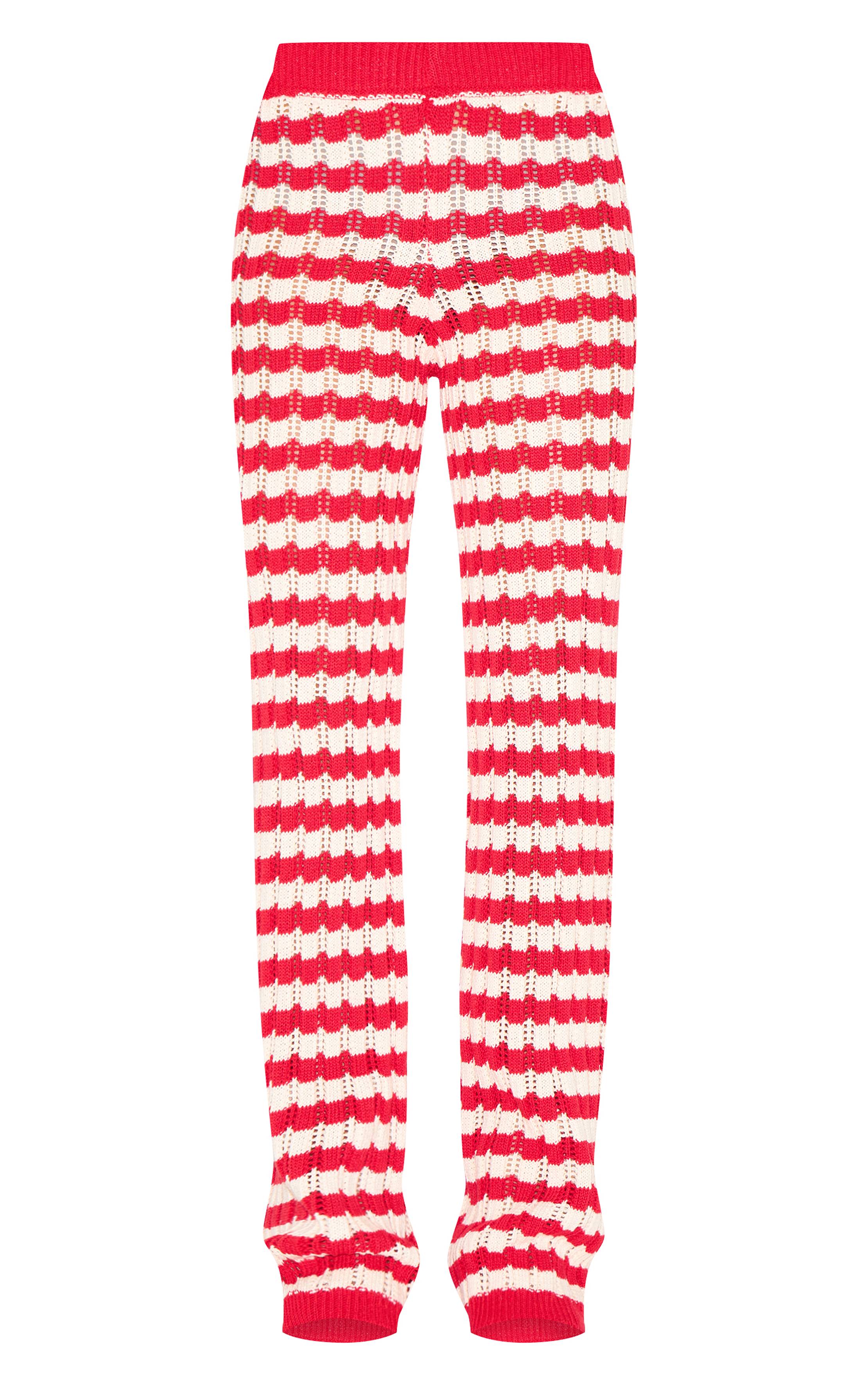 Rouge Pantalon Tricoté Petite