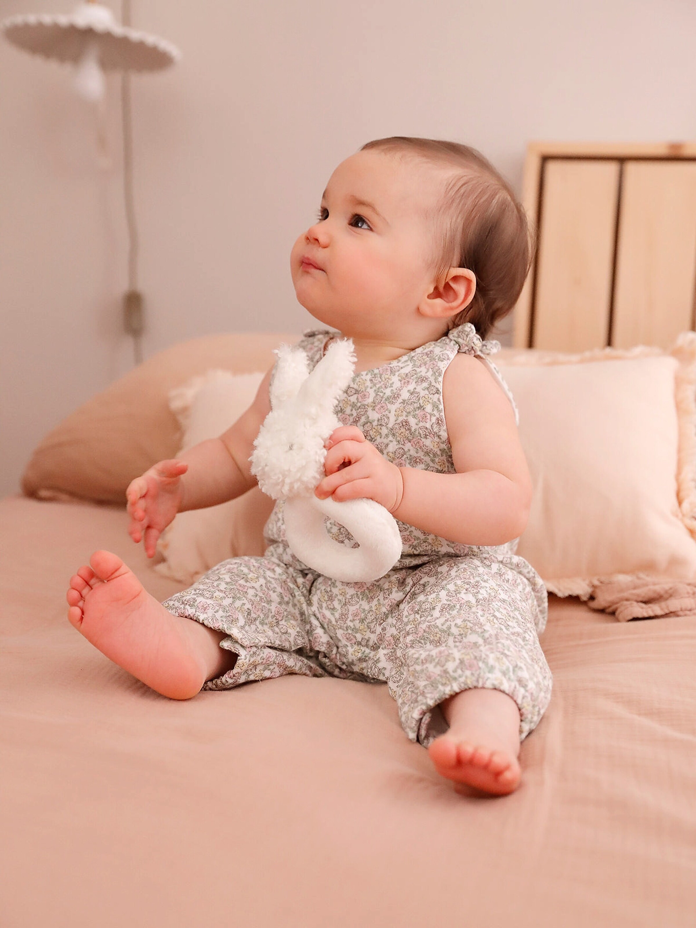 Vertbaudet Mädchen Baby Overall, bestickte Motive weiß