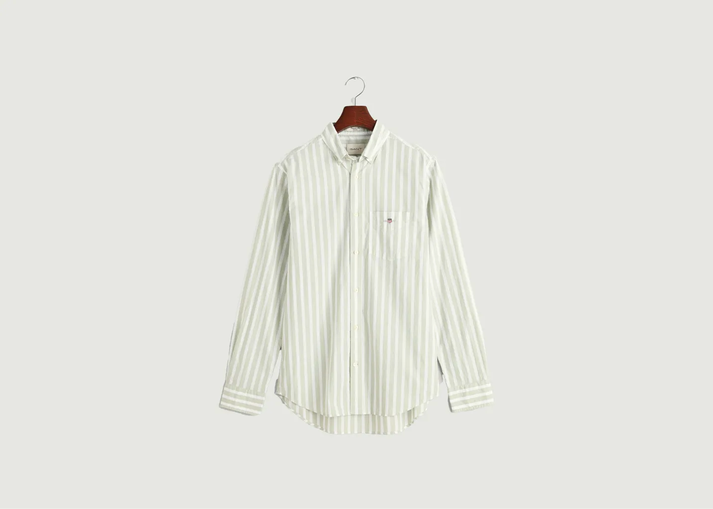 Chemise droite rayée en popeline de coton Gant