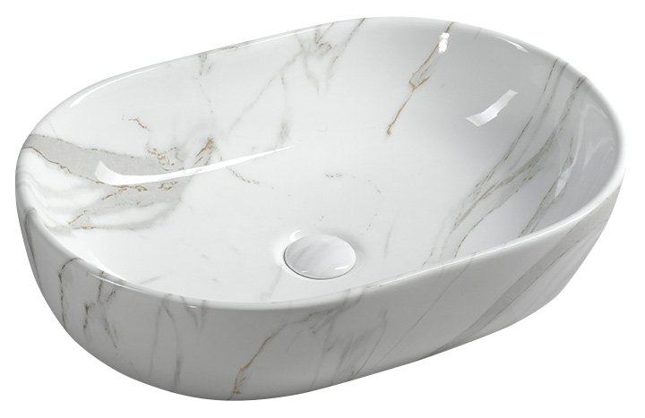 Sapho Dalma keramische waskom marmer structuur 59x42x14cm