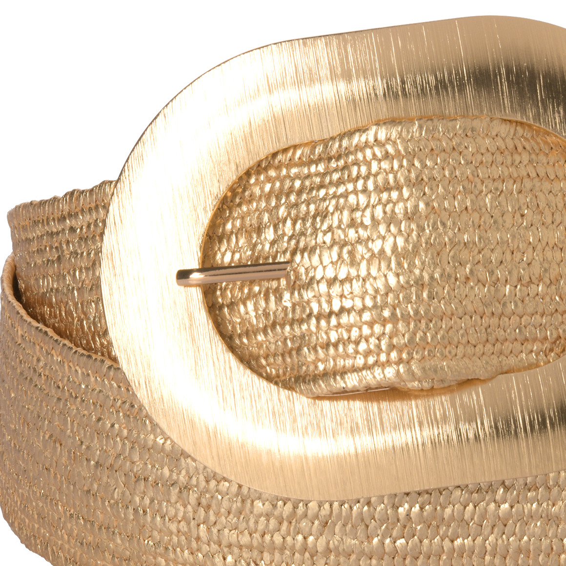 Gina Benotti Damen Gürtel in Flecht-Optik beige / gold