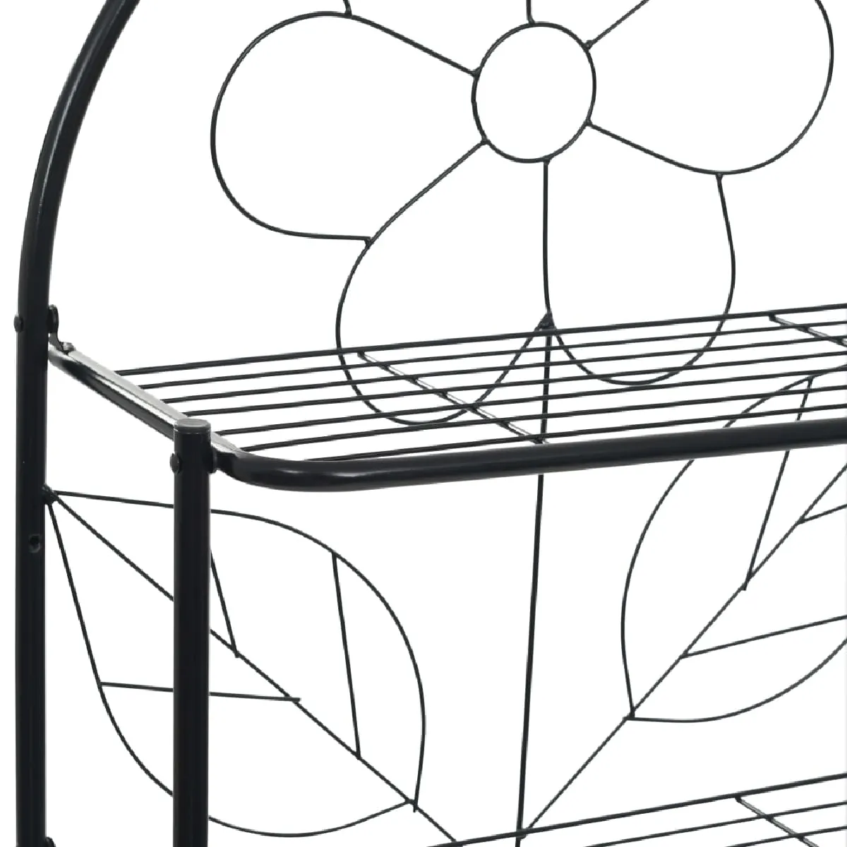 Helloshop26 Étagère de toilette en acier noir