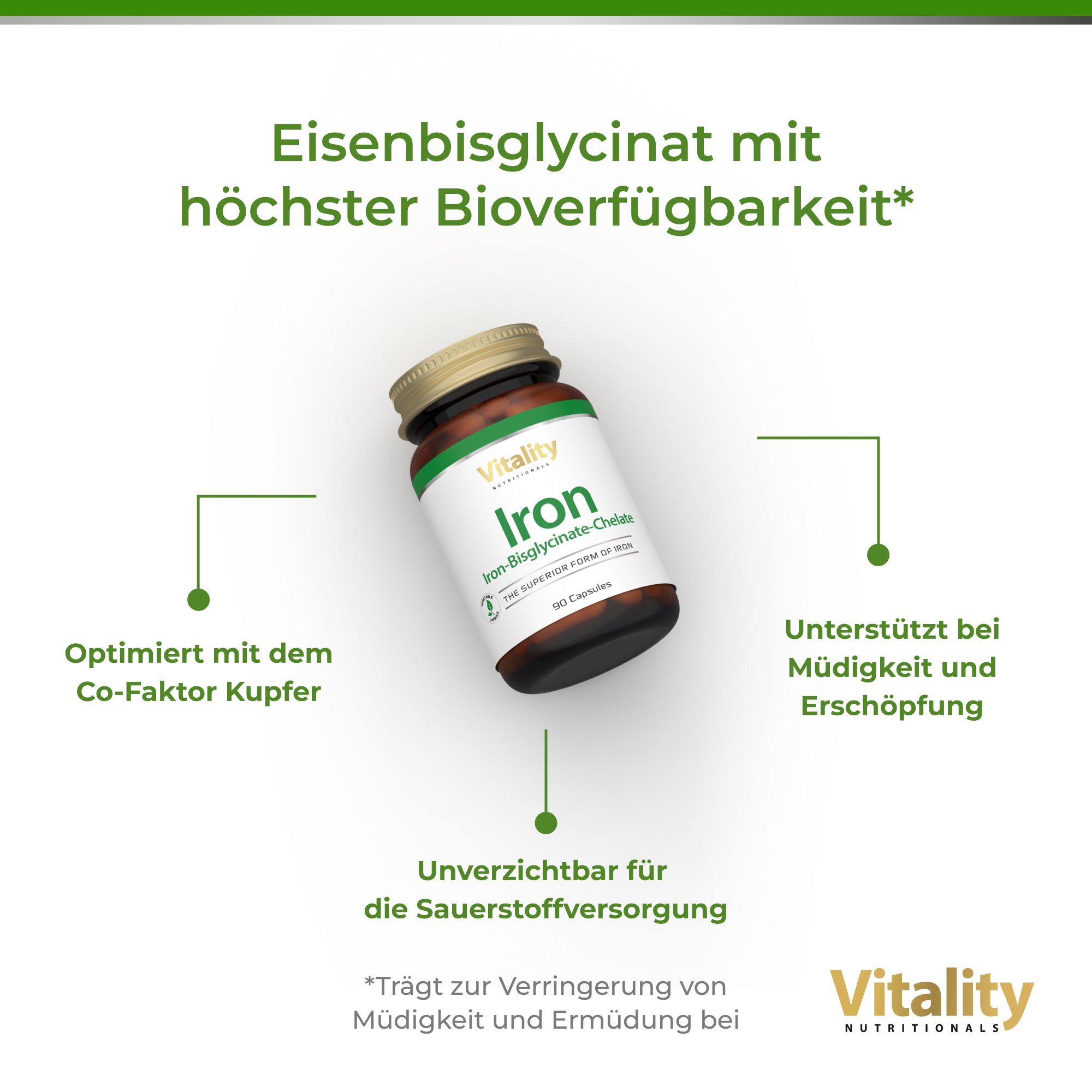Vitality Nutritionals Eisen Bisglycinat Chelat