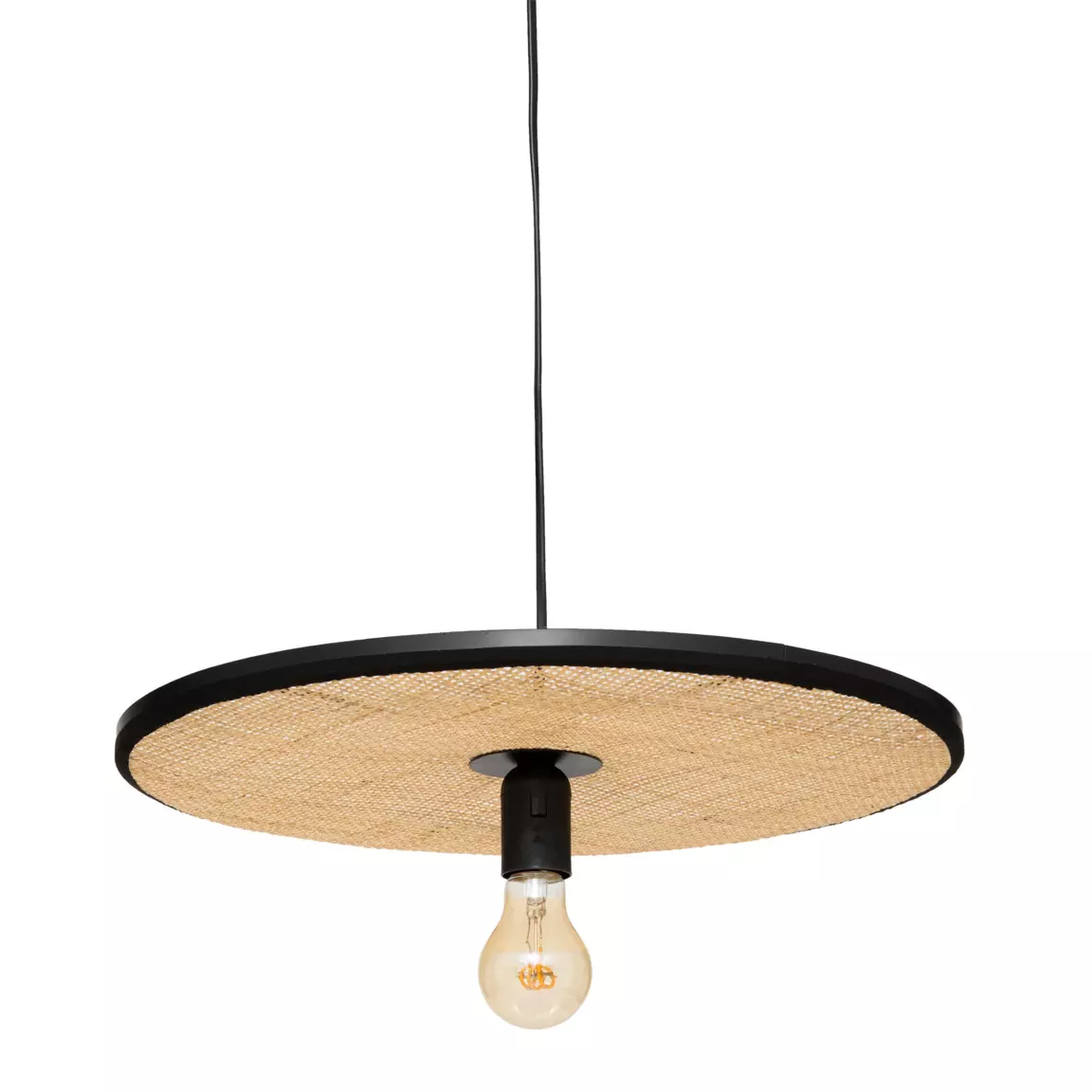 Suspension lumineuse en rotin (D44,5 cm) Olme Beige