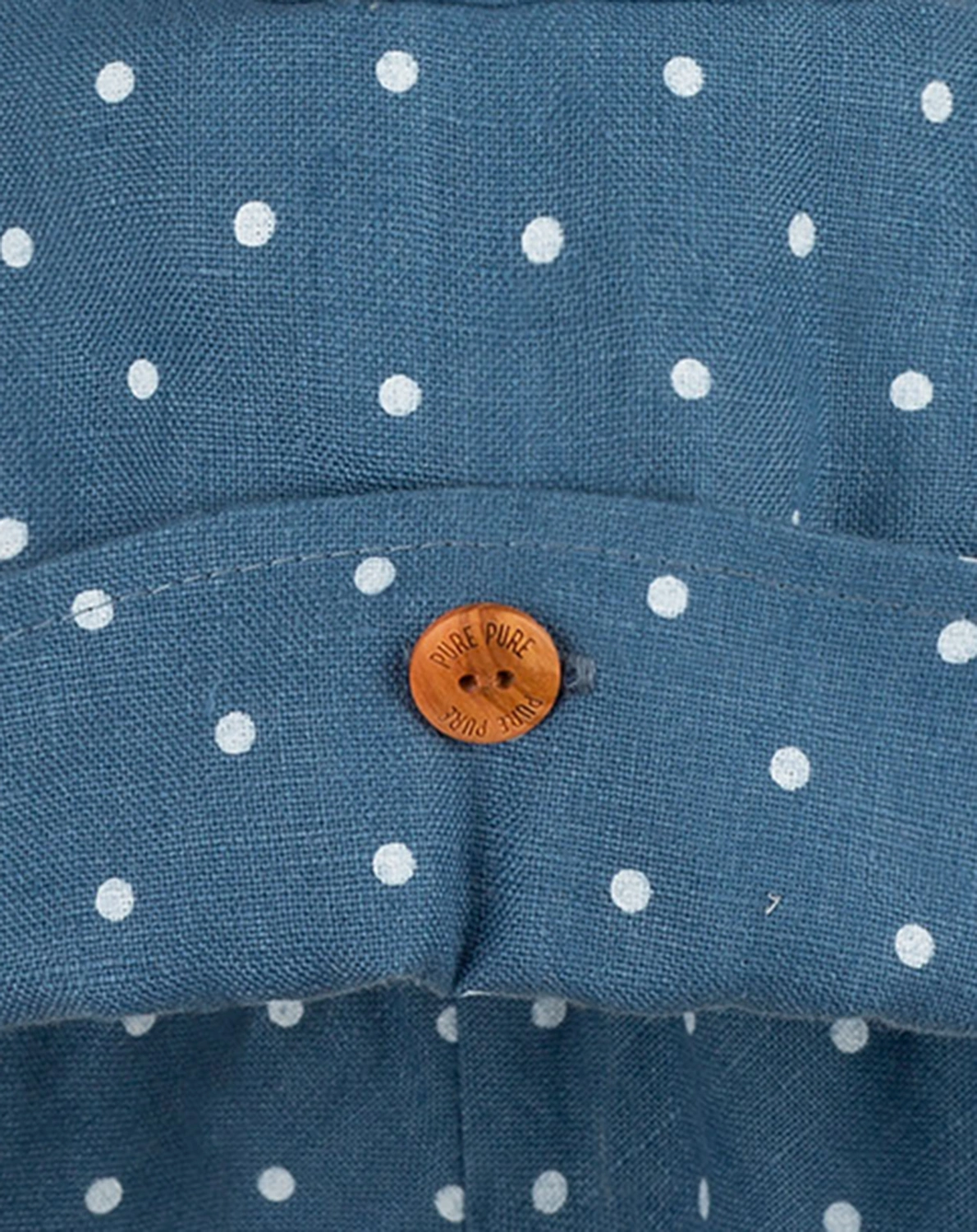 Leinen-Sommerhut DOTS in steelblue