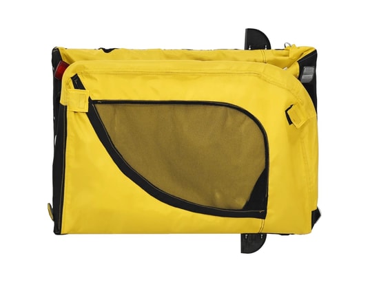 VIDAXL - Remorque de vélo pour chien jaune et noir tissu oxford et fe...