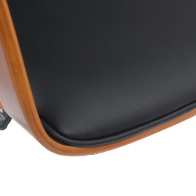 Chaise ARTEMIS - Bois multiplis imitation noyer et polyuréthane noir
