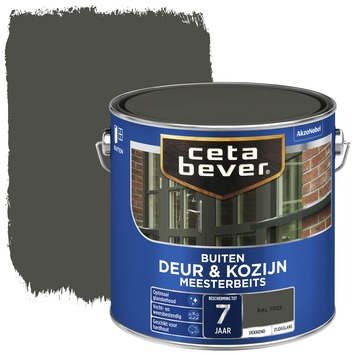 CetaBever Meesterbeits Deur & Kozijn zijdeglans dekkend RAL 7022 ombergrijs 2,5 liter