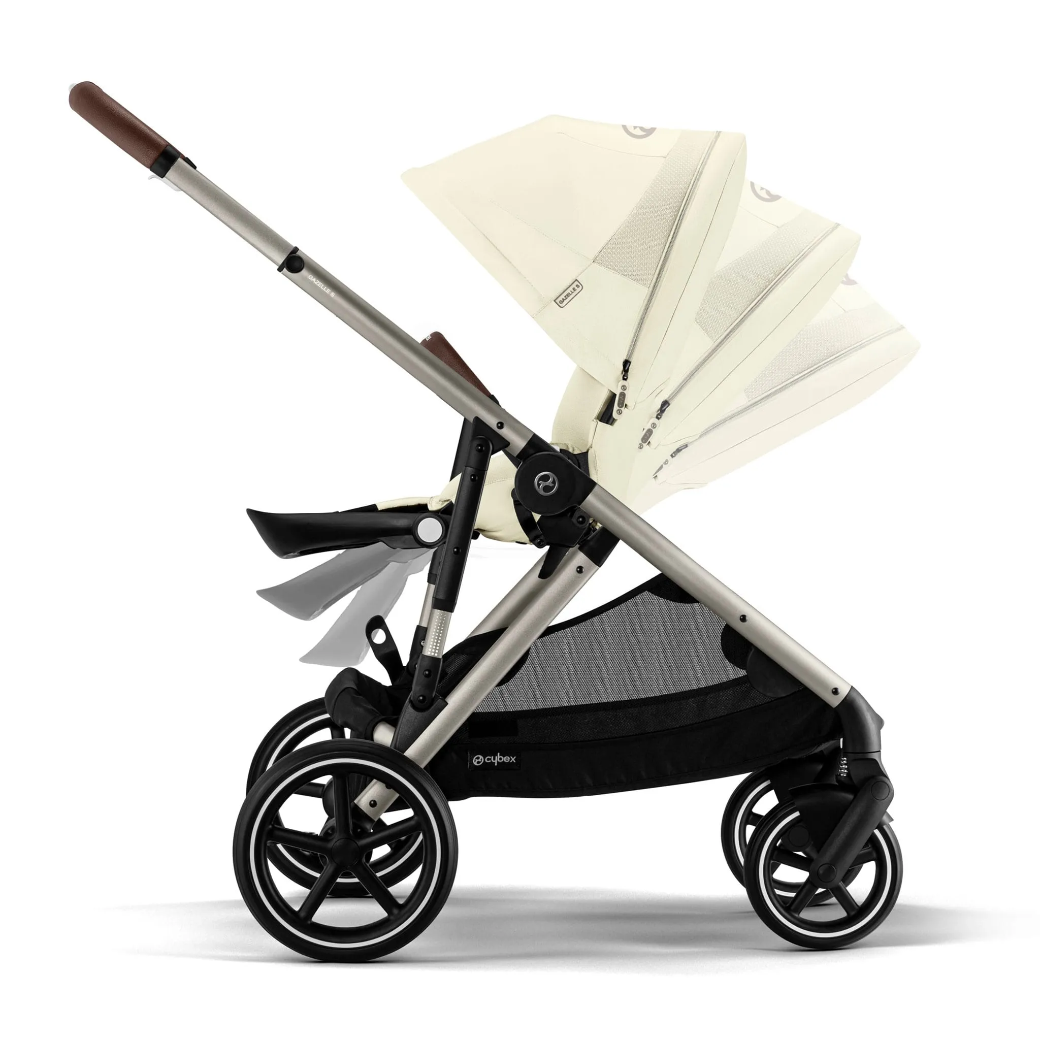 Cybex Poussette Gazelle S 2 + Siège d'Auto Aton G Swivel - Seashell Beige