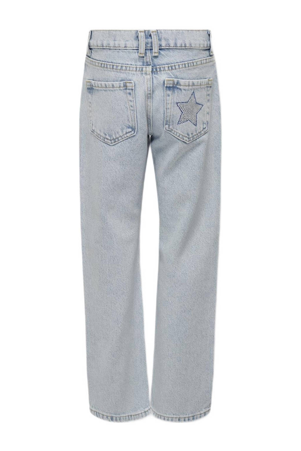 ONLY straight leg jeans KOGCARLY met sterren light blue denim