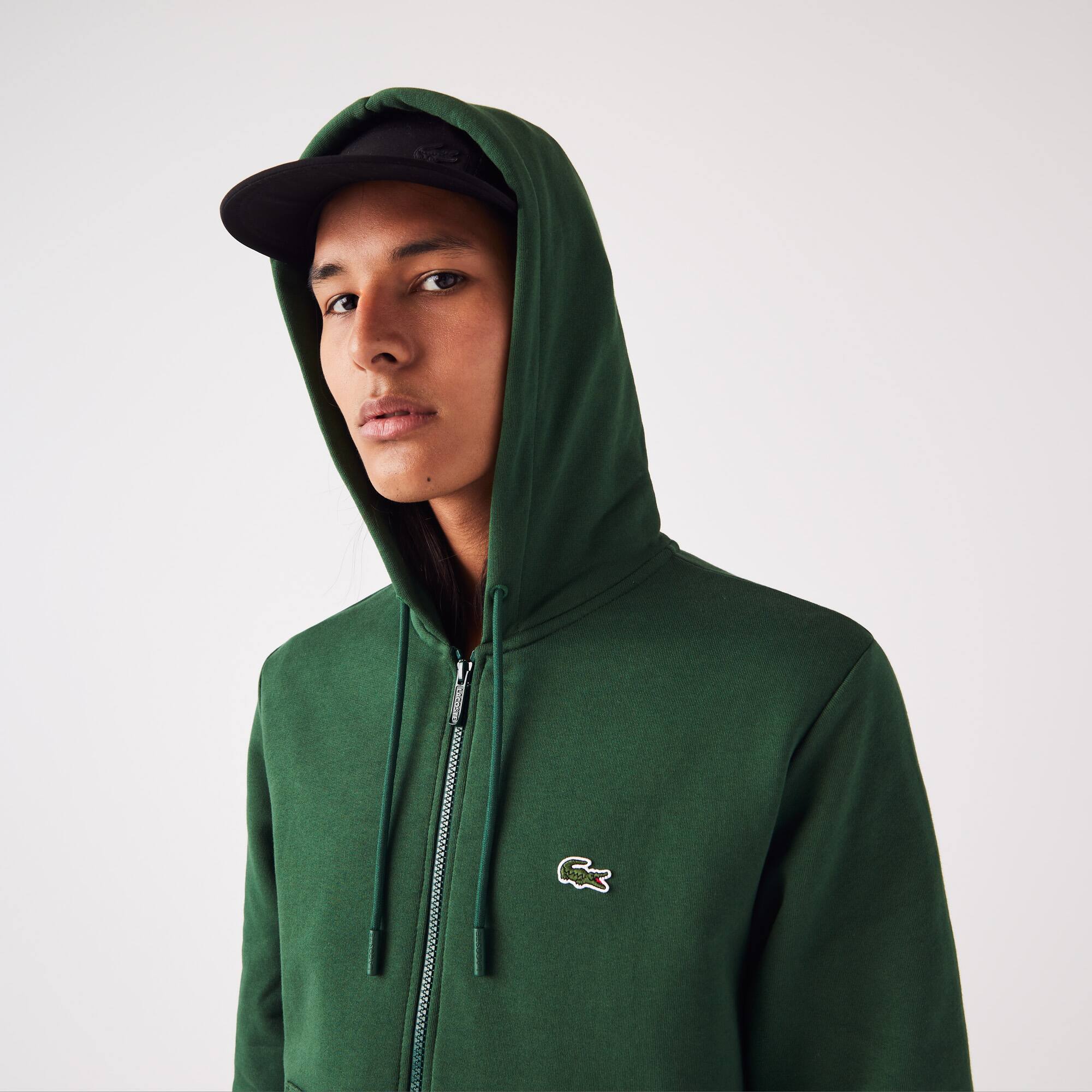 Sweatshirt Jogger zippé homme en molleton Lacoste avec poche kangourou Sweatshirts - Vert - Lacoste - Homme