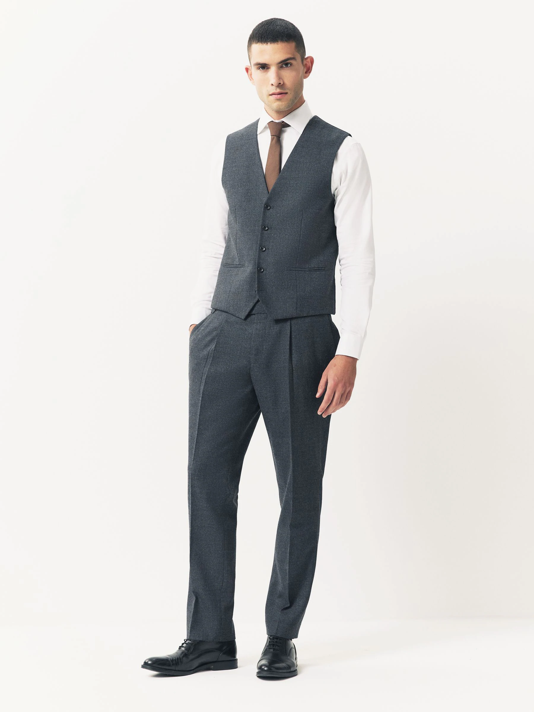 Blauw - Merino Wool Blend Suit Waistcoat