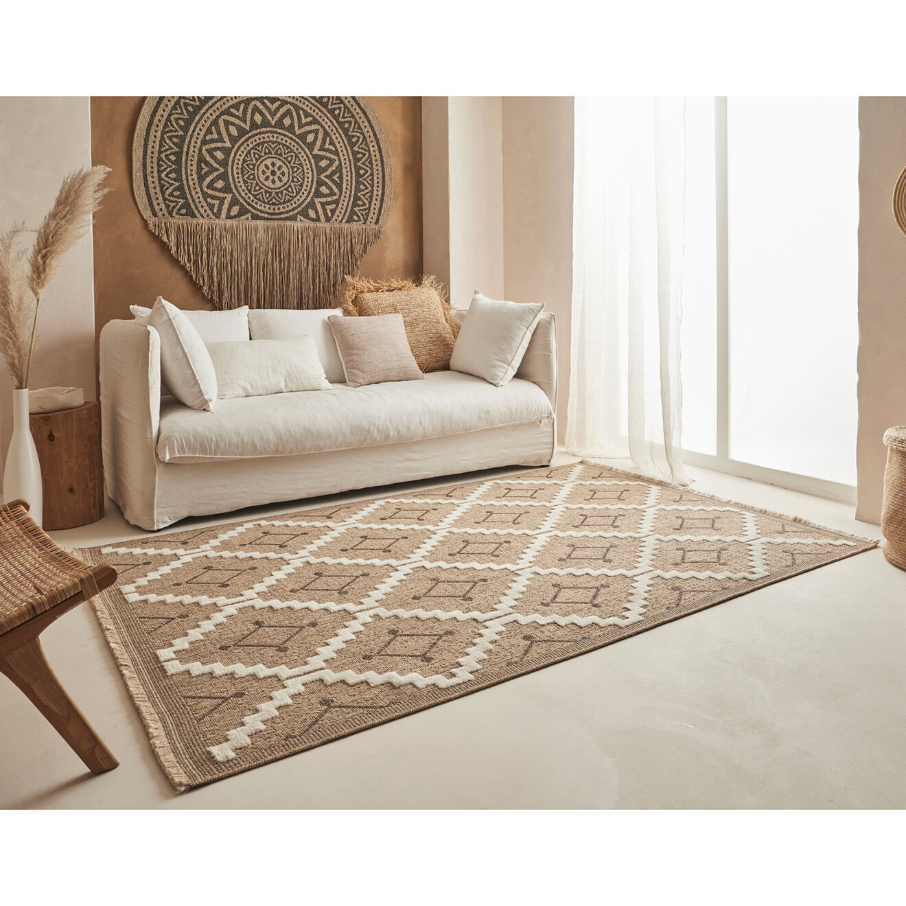 Nazar Rugs Tapis aspect jute TULUM 9041 intérieur & extérieur marron - 60x90 cm