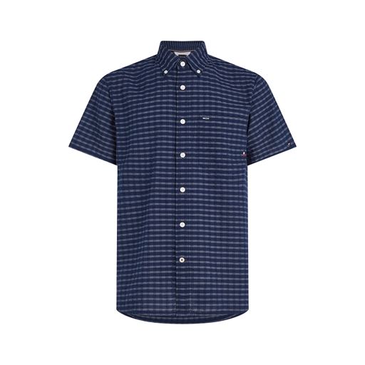 Tommy Hilfiger Check Kortærmet Skjorte, Carbon Navy/ Optic White, S