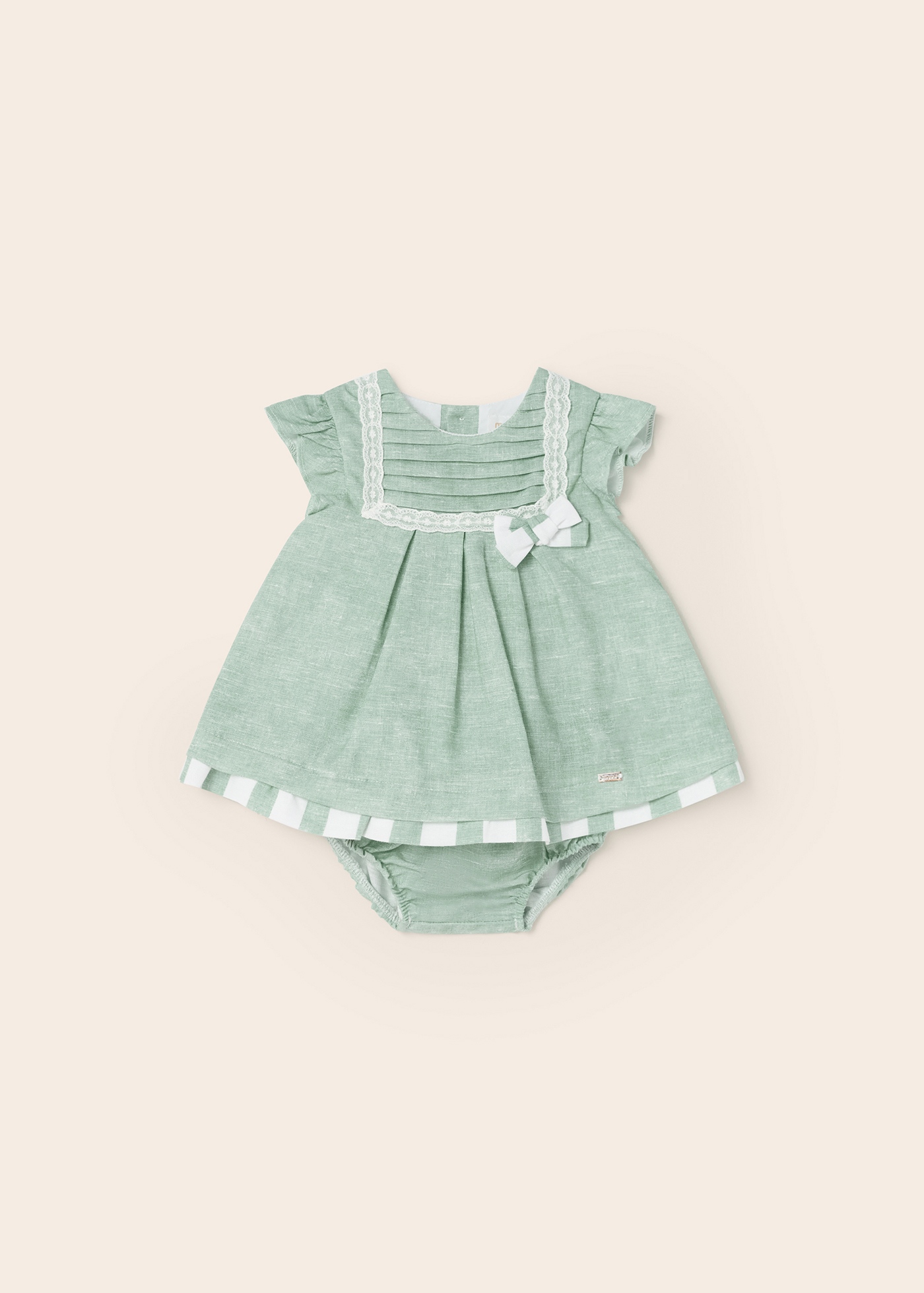 Vestido de linho com capa para fralda para recém-nascido