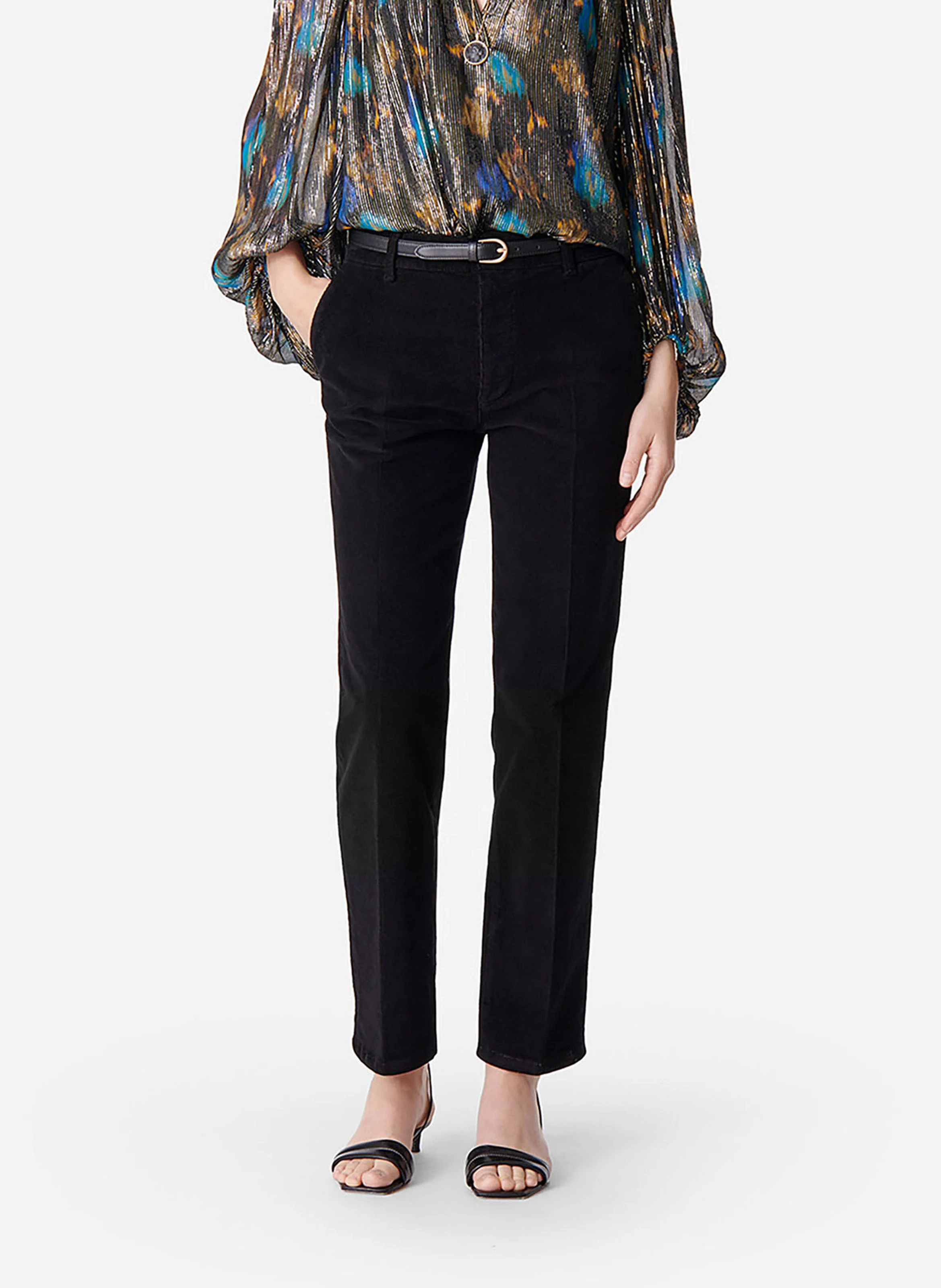DANDY - Pantalon droit en coton mélangé | Noir