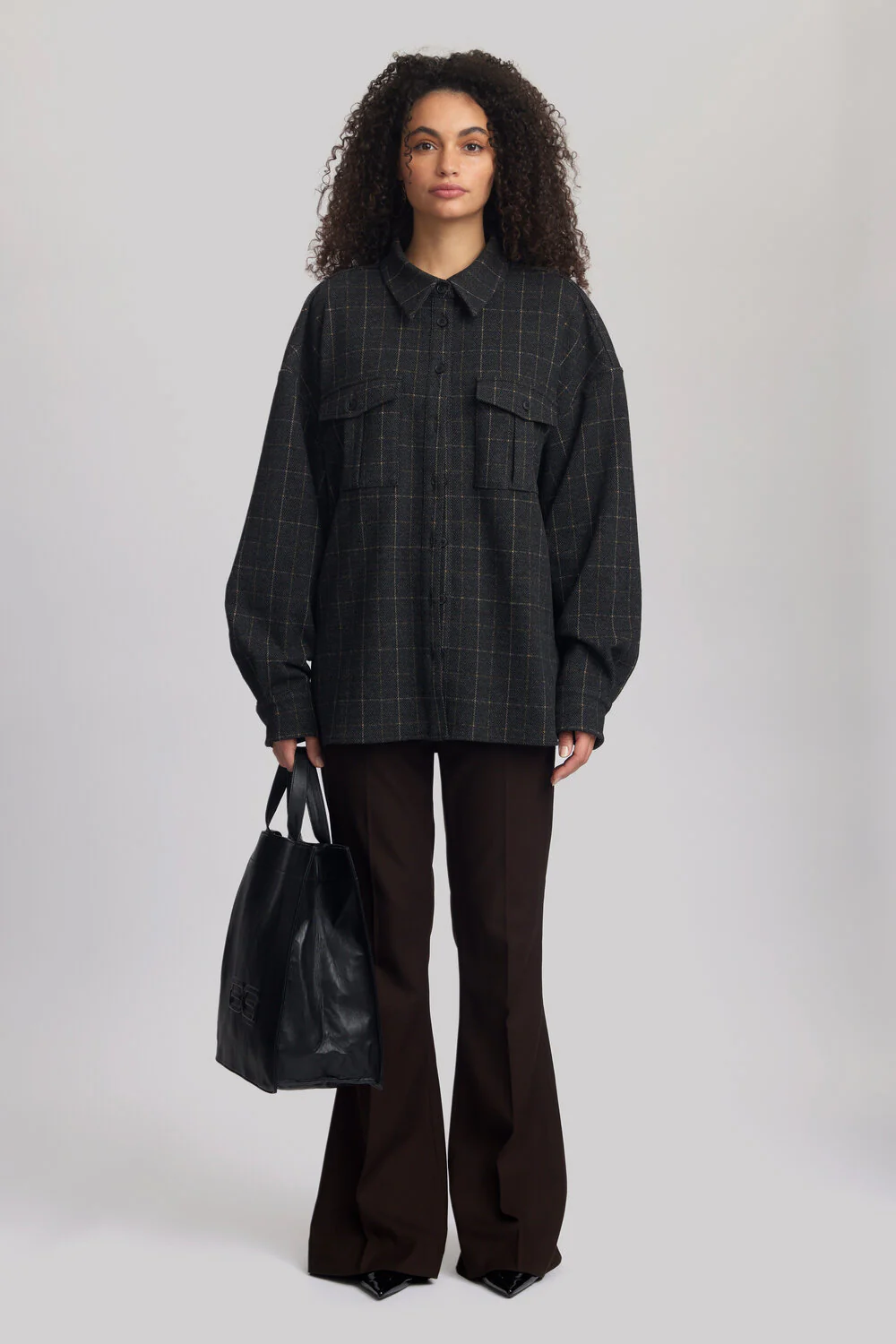 GESTUZ  Gracie skjorte - Black and brown check