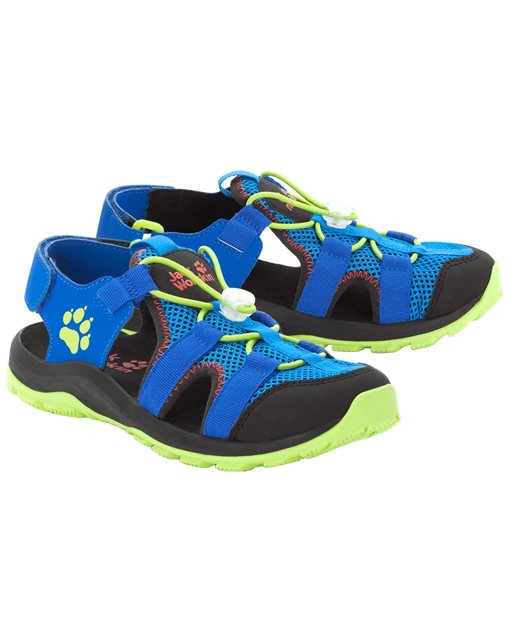 Trekking-Sandalen OUTDOOR ACTION mit Zehenschutz in blue/lime