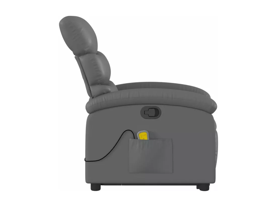 Fauteuil inclinable massant Gris Similicuir