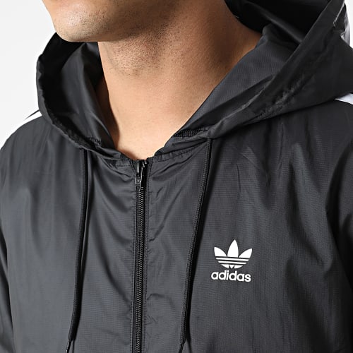 Veste Zippée Capuche A Bandes 3 Stripes HB9489 Noir