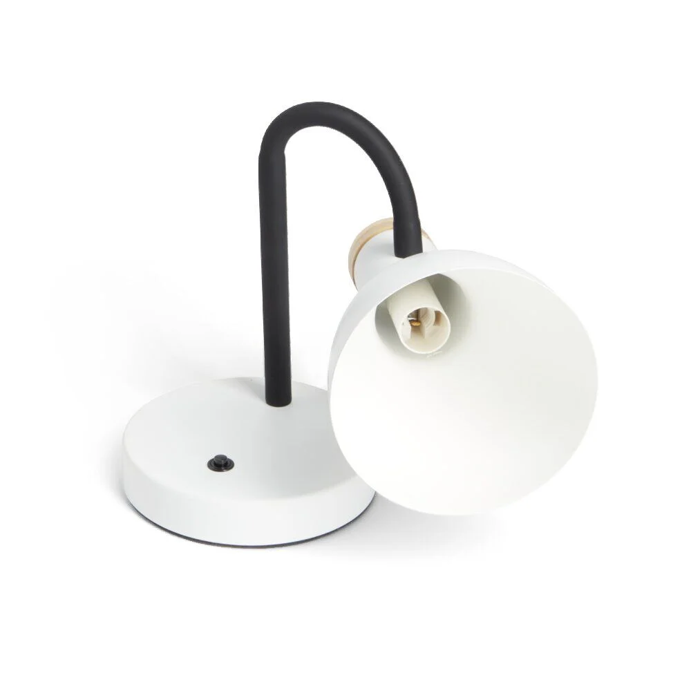 Lampe de bureau orientable métal blanc Ø14xH36cm